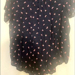Blue blouse with watermelons